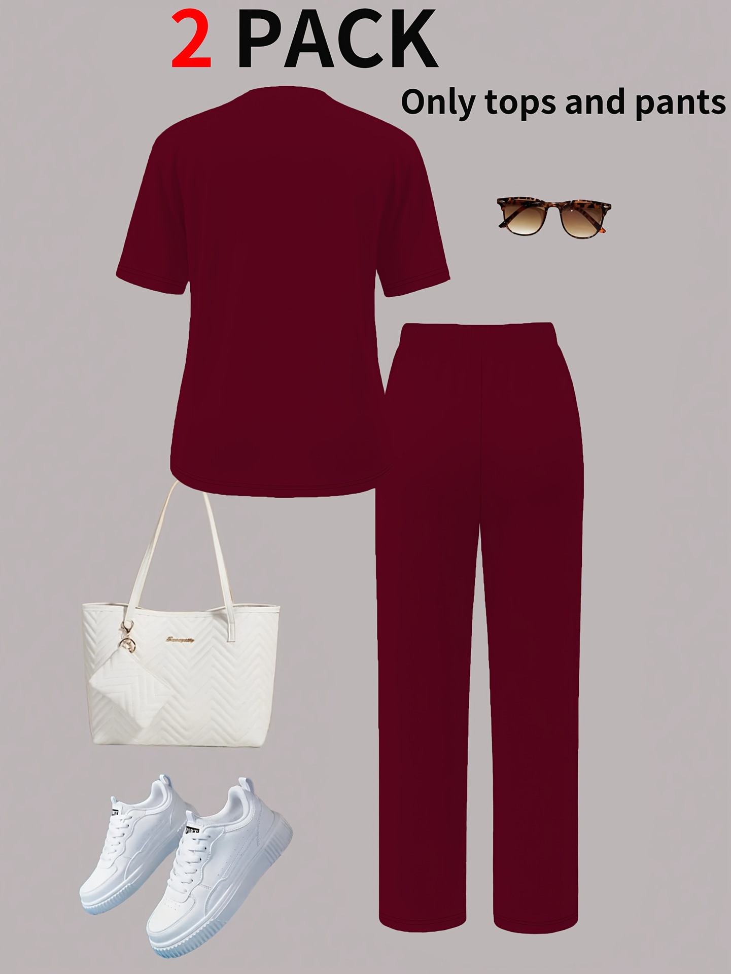 Women's Casual Two-Piece Set, Solid Color Loose Fit Lounge Wear, Comfortable Long Sleeve Top And Trousers Outfit_ecoleips.com