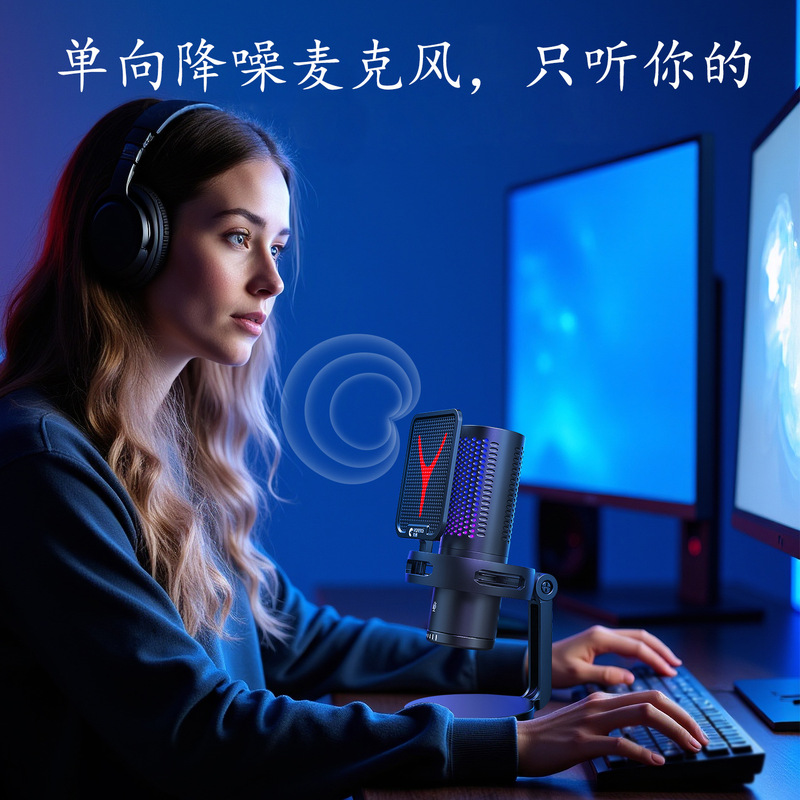 国境を越えた売れ筋コンデンサ e スポーツ ゲーム RGB コンピュータ携帯電話マイク タッチ キー GM7 シンプルなライブ ブロードキャスト マイク USB|undefined