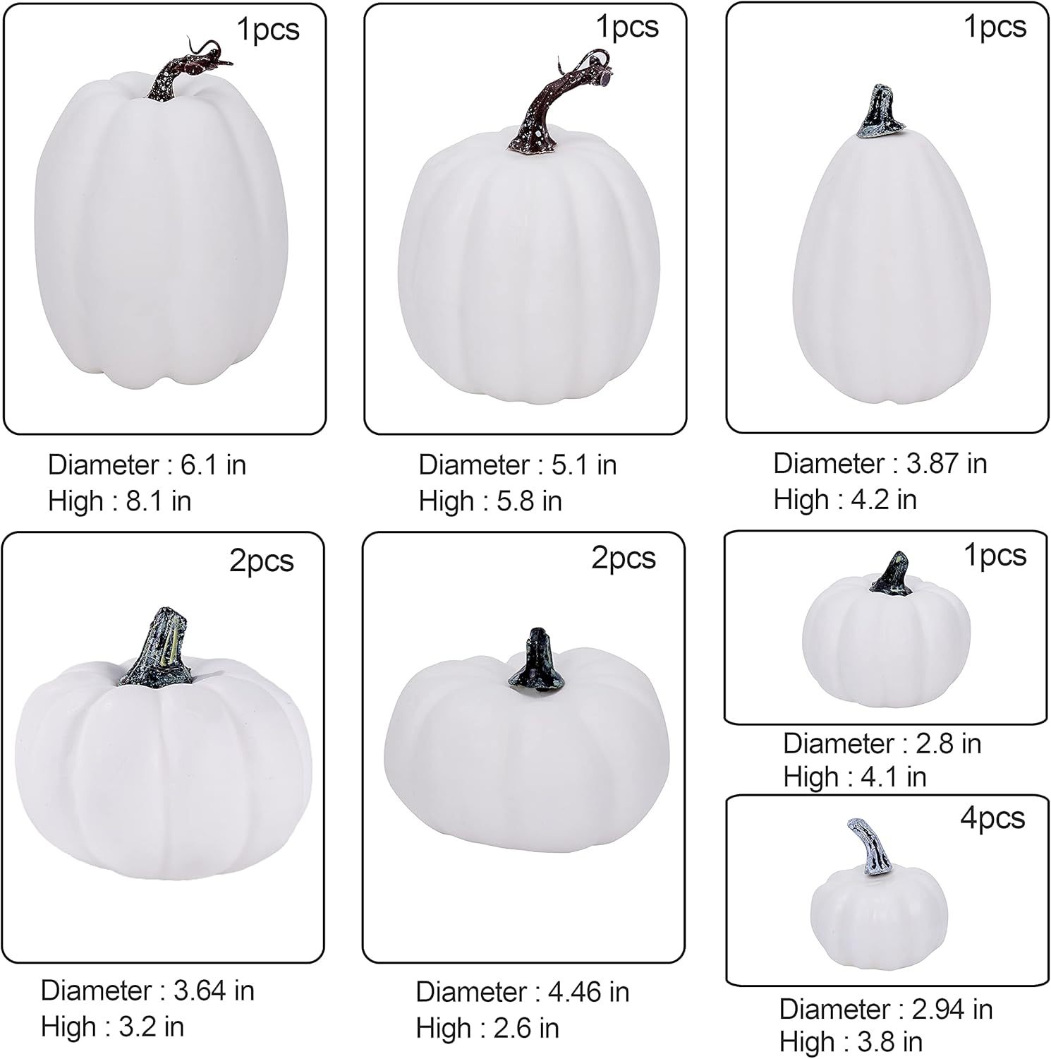 FOX12PCS 화이트 호박 세트