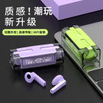 外贸跨境爆款高颜值透明数显大电量蓝牙耳机半入耳式电竞游戏耳机