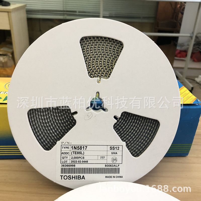 IN5817 贴片肖特基二极管 1N5817 丝印SS12 封装SMA DO-214AC包邮