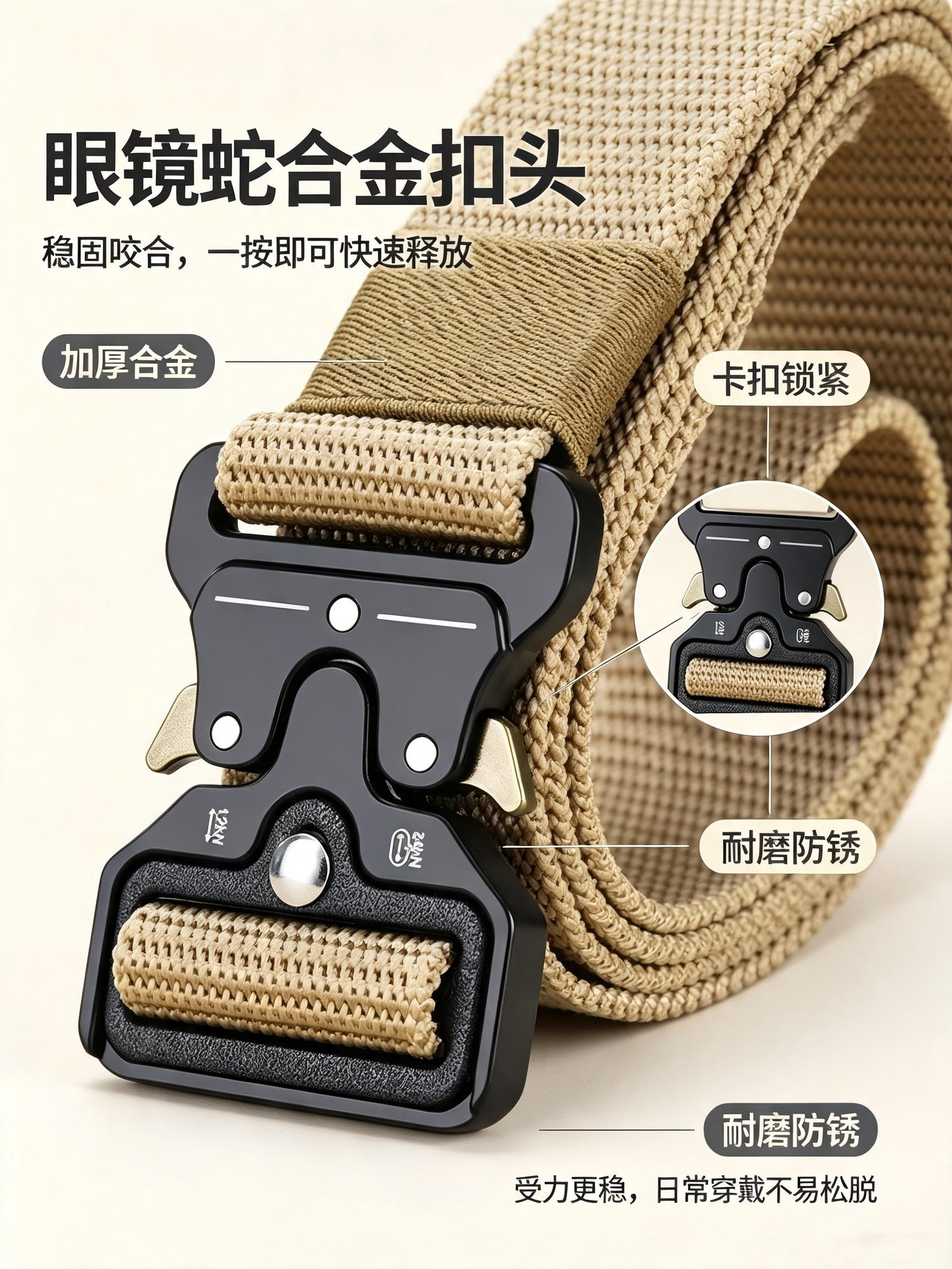 Grenzüberschreitender Großhandel Herren Tactical Gürtel Outdoor Training Sport Segeltuch Ledergürtel Legierungsschnalle Premium Arbeitshose Gürtel