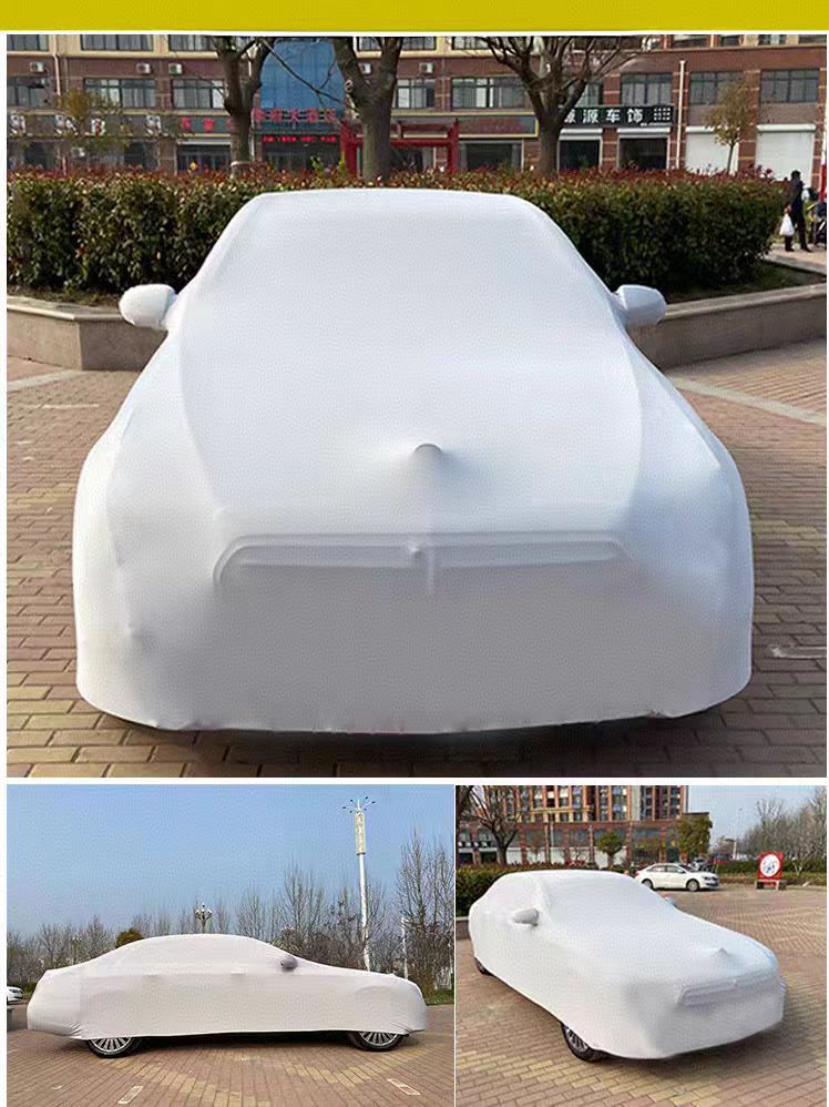 Factory Direct Sales of Elastic Fabric Car Covers for 4S Stores and Car Exhibitions, Dustproof and Heat-Insulating, Retail and Wholesale