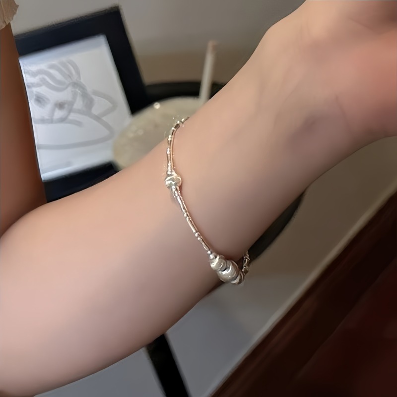 竹节拉丝猫眼珠手链女韩版小众设计高级感镭射珠手串手饰|undefined