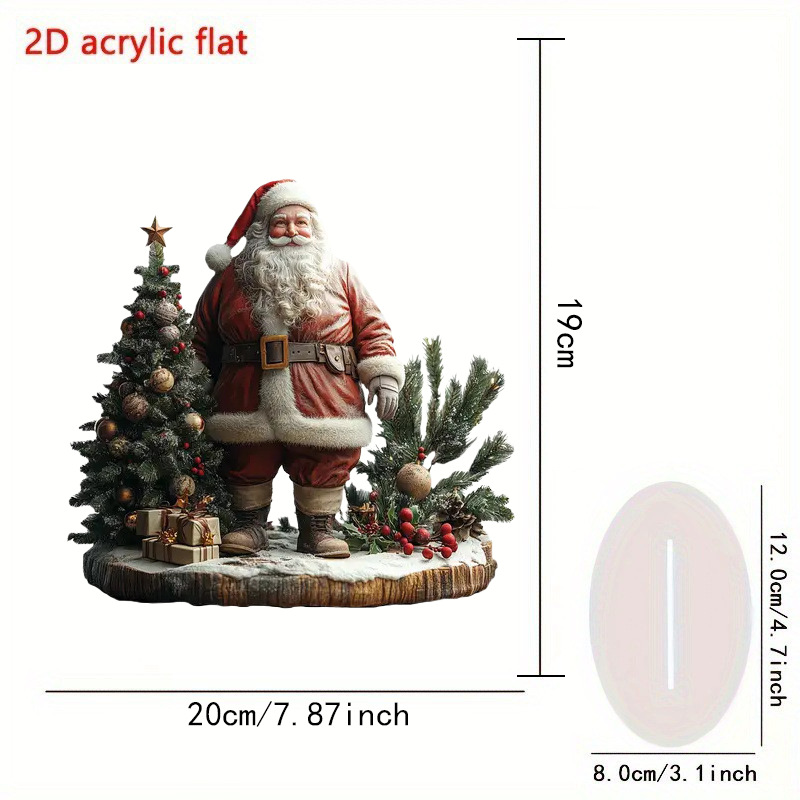 Transfronterizo acrílico 2D Navidad Snow House Santa Claus reno muñeco de nieve decoración de mesa