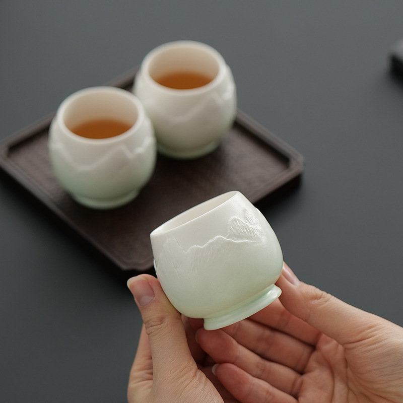 Guochao Qianli Jiangshan ティーカップとワイングラス ギフトボックス 父の日、端午節、長老、教師へのギフトギフトセット|undefined