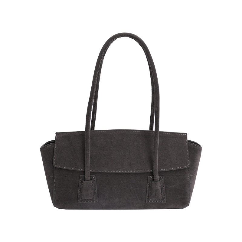 Cross-Border Luxury Niche Wing Bag For Women 2025 Autumn/Winter New Suede Versatile Commuter Shoulder Underarm Baguette Bag - Thumbnail 5