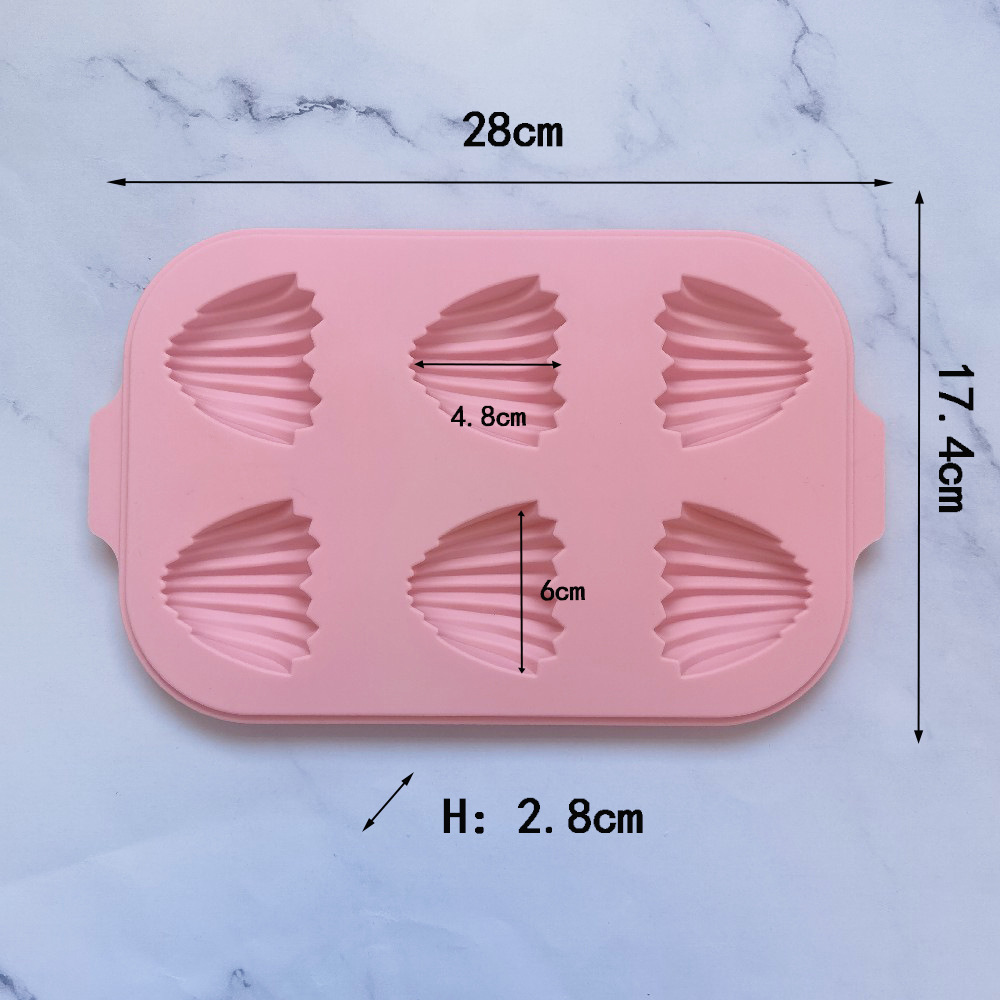 6 conchas en forma de corazón 75 molde de silicona pastel helado pudín molde de postre jabón utensilios