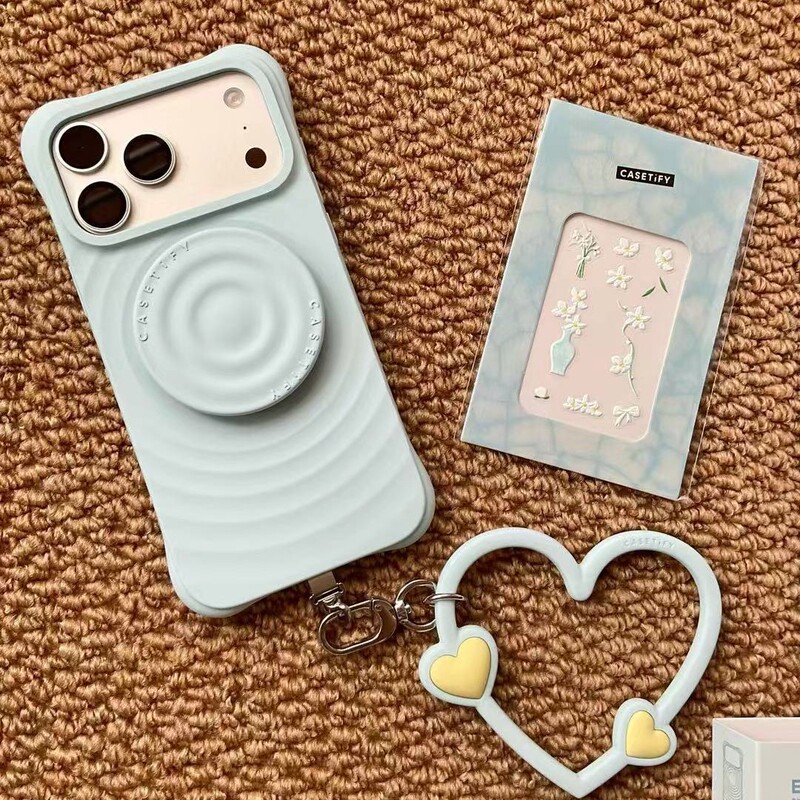 Zhao Lusi's Same Style Pure White Wave-Pattern Magnetic Phone Case Liquid Silicone Suitable for Apple 17Promax/Iphon Zhao Lusi's Same Style Pure White Wave-Pattern Magnetic Phone Case Liquid Silicone Suitable for Apple 17Promax/Iphon