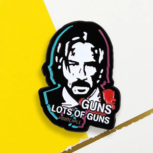 John Wick Protagonist Badge Creative Cartoon Design Enamel Badge Movie Peripheral Fans Collect Souvenirs