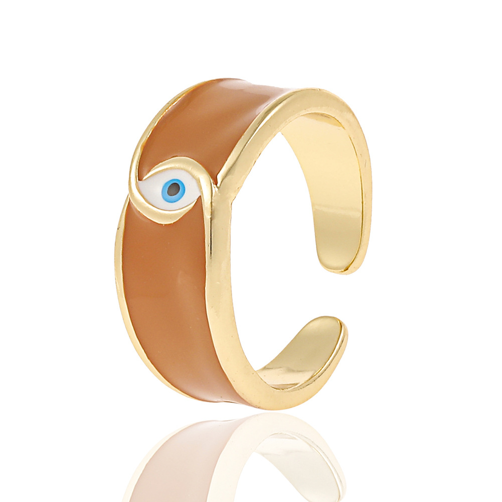 Fashion Geometric Eye Copper Open Ring Plating Copper Rings