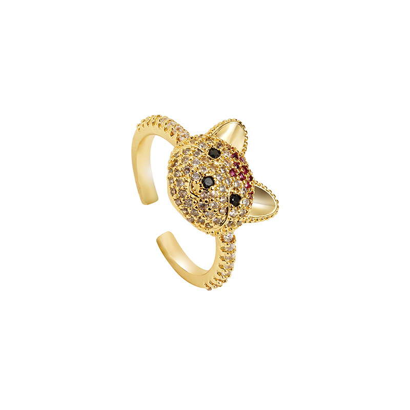 Anillo de oro de Gufa Shacha 18k de diamantes de anillo de oso para mujeres lujosas joyerías transfronterizas que no se desvanecen