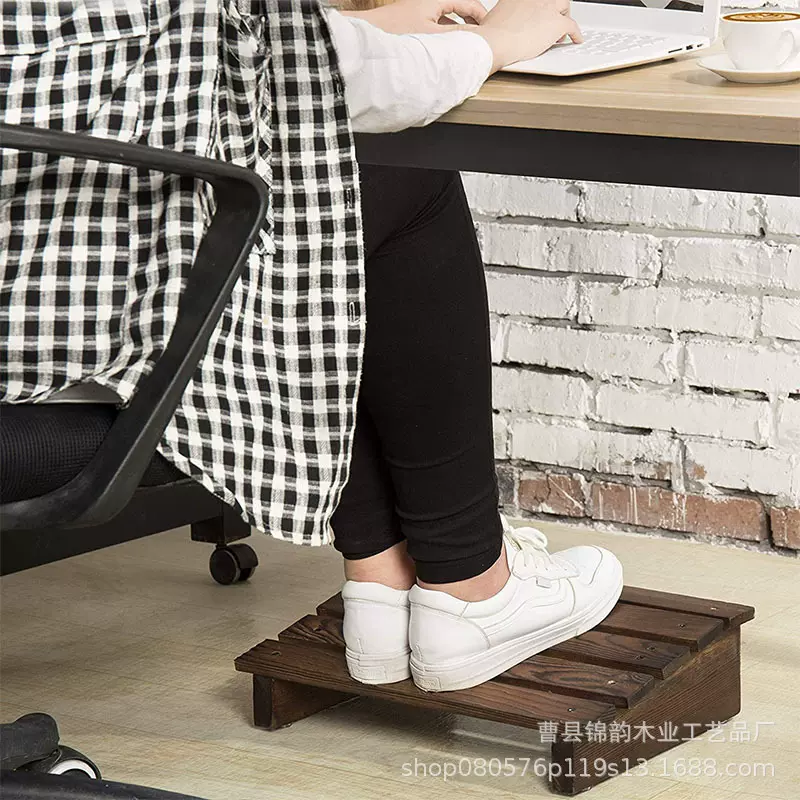 木质脚踏凳子办公室桌下放腿脚凳垫脚踏脚脚蹬收纳桌面收纳盒