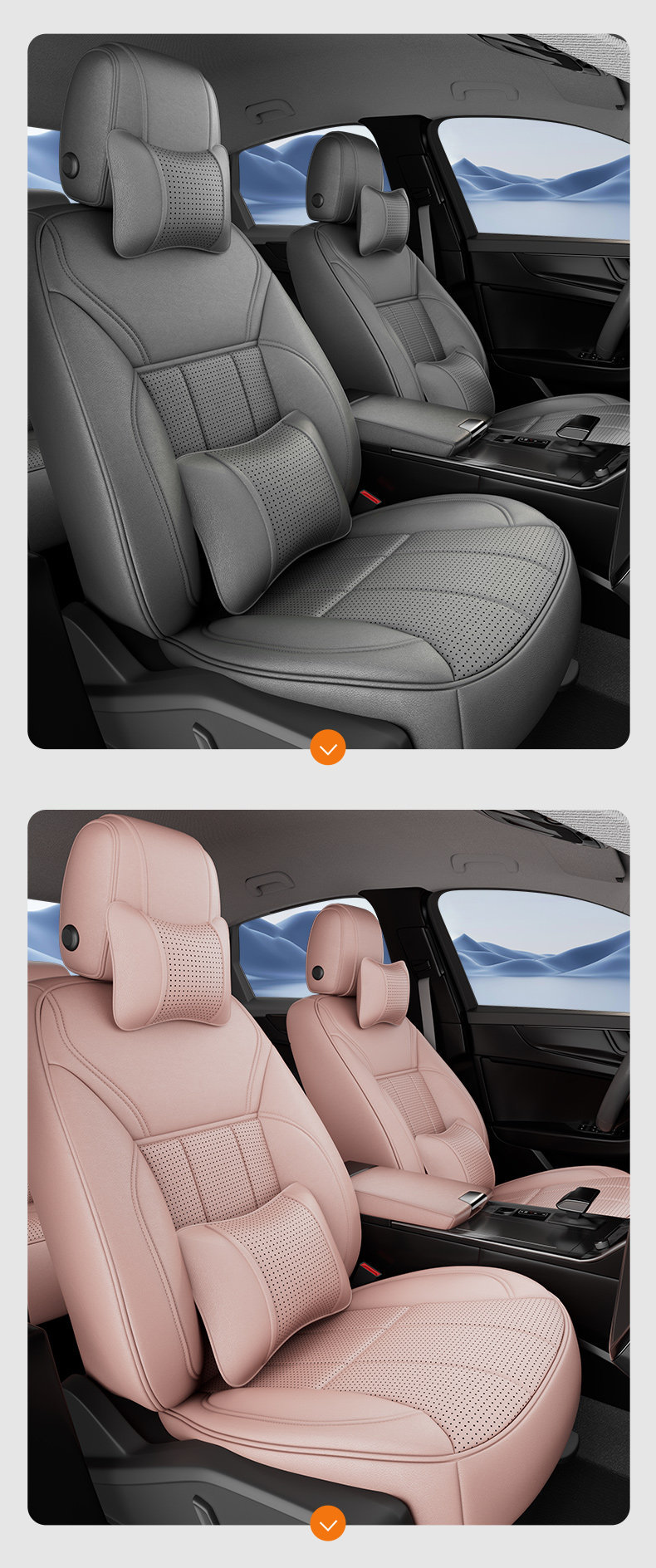 Volkswagen-Specific Leather Seat Covers for Lavida, Sagitar, Id.3, Tayron, Magotan, Passat, Tiguan L, Full Coverage All-Season Seat Covers