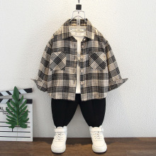 男童衬衫2025新款儿童春装韩范痞帅上衣宝宝春秋男孩格子长袖衬衣