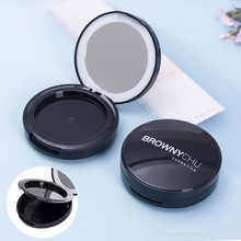 圆形粉饼盒LED带镜子腮红盒高光眼影化妆镜化妆品分装盒遮瑕膏盒