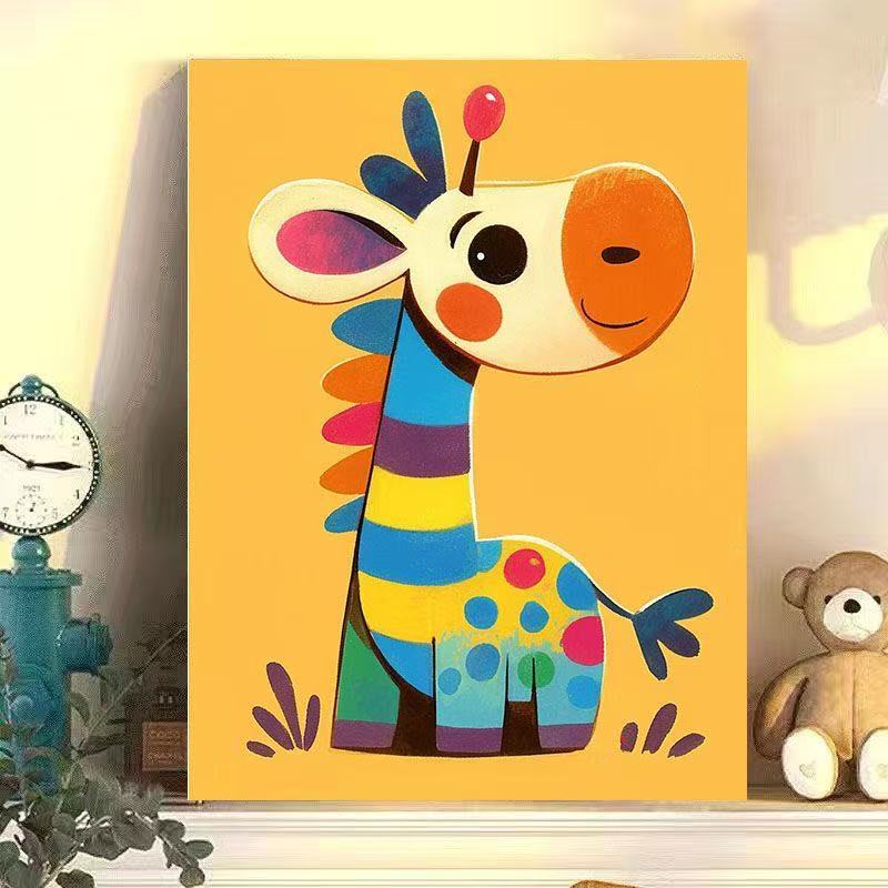 DIY Digital Oil Painting Colorful Animal Series Hand-Filled Coloring Oil Painting Stress-Relief Healing Decorative Wall Art