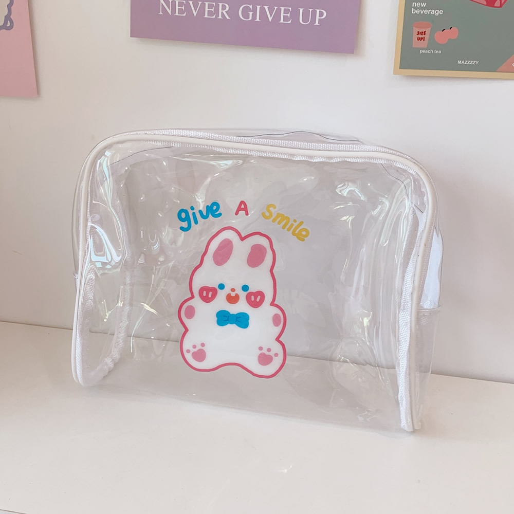 Cute Travel Cosmetic Bag Simple Large-capacity Bear Transparent Wash Bag Storage Bag display picture 4