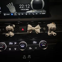 Автомобиль ароматерапия белый медведь лук автомобиль кондиционер Выход украшение духи расширение камень аксессуары для интерьера автомобиля