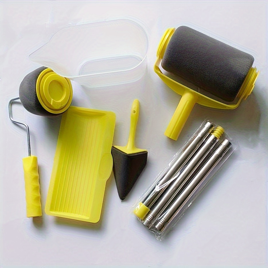 1; 심리스 페인트 브러시 6개 세트-노란색