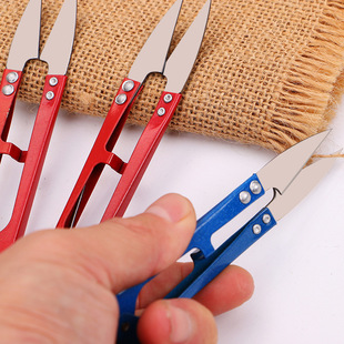 U-shaped plastic spring yarn scissors cross-stitch thread scissors fishing thread scissors sewing scissors pocket household color small scissors
