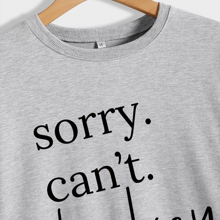 Comercio exterior transfronterizo casual manga larga Sorry't Hockey Bye suéter suelto de cuello redondo para mujer europea y americana
