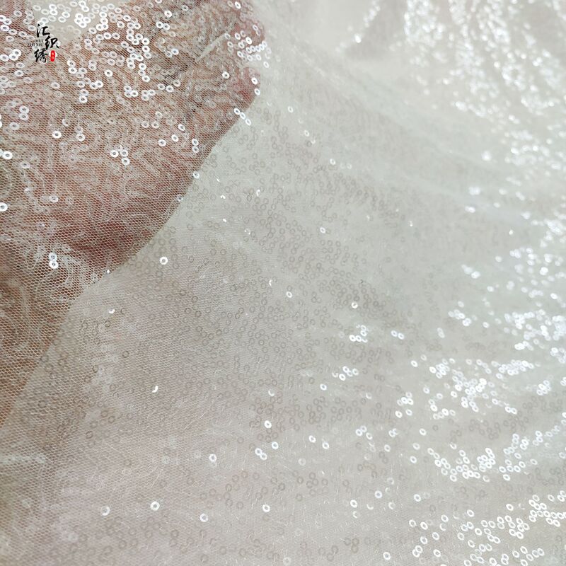 Irregular Fabric Pieces, Transparent Sequin Embroidery, Wedding Dresses, Stage Costumes, Children's Clothing, DIY Headwear, Sequin Embroidery with Abstract Floral Patterns