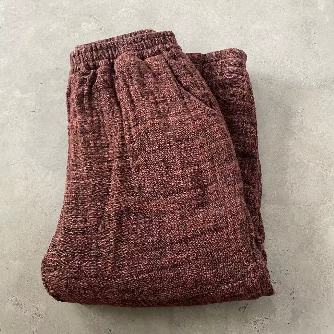 24/11 SN109 Осенний и зимний литературный досуг дикий двухслойный конопляный хлопок толстые свободные повседневные брюки