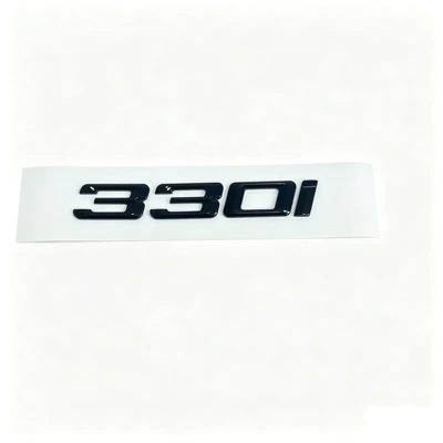 rear emblem with displacement numbers Car logo - older-model-bmw-330i-in-glossy-black