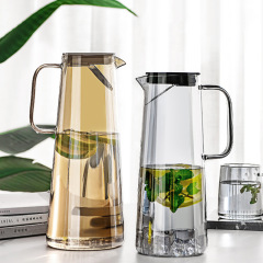 家用高顏值高硼硅玻璃套裝大容量耐熱玻璃涼水壺帶蓋杯子冷水壺