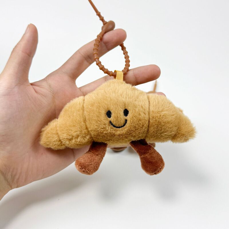 かわいいぬいぐるみグルメパンペンダントキーホルダー装飾人形バゲットクロワッサン多用途ペンダント人形卸売|undefined