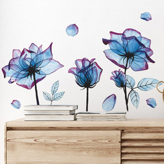 FX-B380外貿浪漫紫色花朵臥室客廳牆面美化裝飾牆貼紙批發