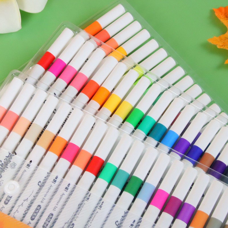 12-60 Color Acrylic Markers Hand Account Pen Set Art Painting DIY Graffiti Brush Water-Based Marker