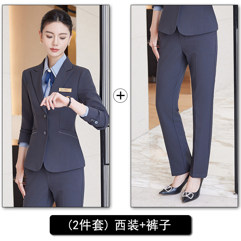 高级感时尚职业装西装套装裙女两件套修身气质企业单位酒店工作服|undefined