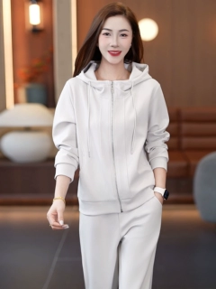 休闲运动套装女春秋2026新款连帽开衫两件套时尚洋气减龄运动穿搭