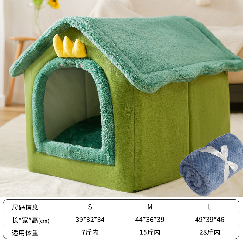 Perrera tipo de casa Four Seasons universal perro pequeño Teddy cubo extraíble y lavable Casa de perro gato cama nido primavera y otoño suministros para mascotas