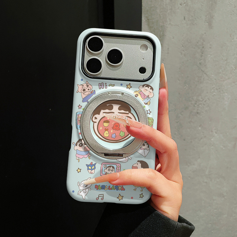 Big Mouth Shin-chan film case phone case with 360-degree stand suitable for Apple 17, Huawei, Xiaomi, Oppo protective cover, anti-drop Big Mouth Shin-chan film case phone case with 360-degree stand suitable for Apple 17, Huawei, Xiaomi, Oppo protective cover, anti-drop