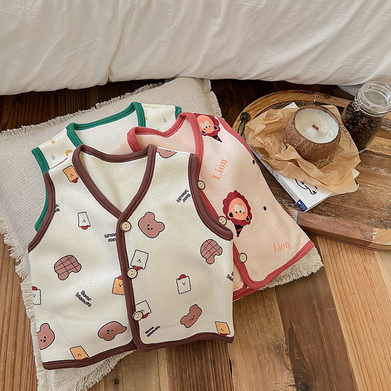 Nuevos niños Orly terciopelo chaleco Otoño e Invierno desgaste exterior de los hombres y las mujeres bebé cálido chaleco otoño chaleco