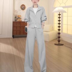 秋冬款新款时尚套装女遮肉宽松简约阔腿裤休闲跑步服两件套潮2025