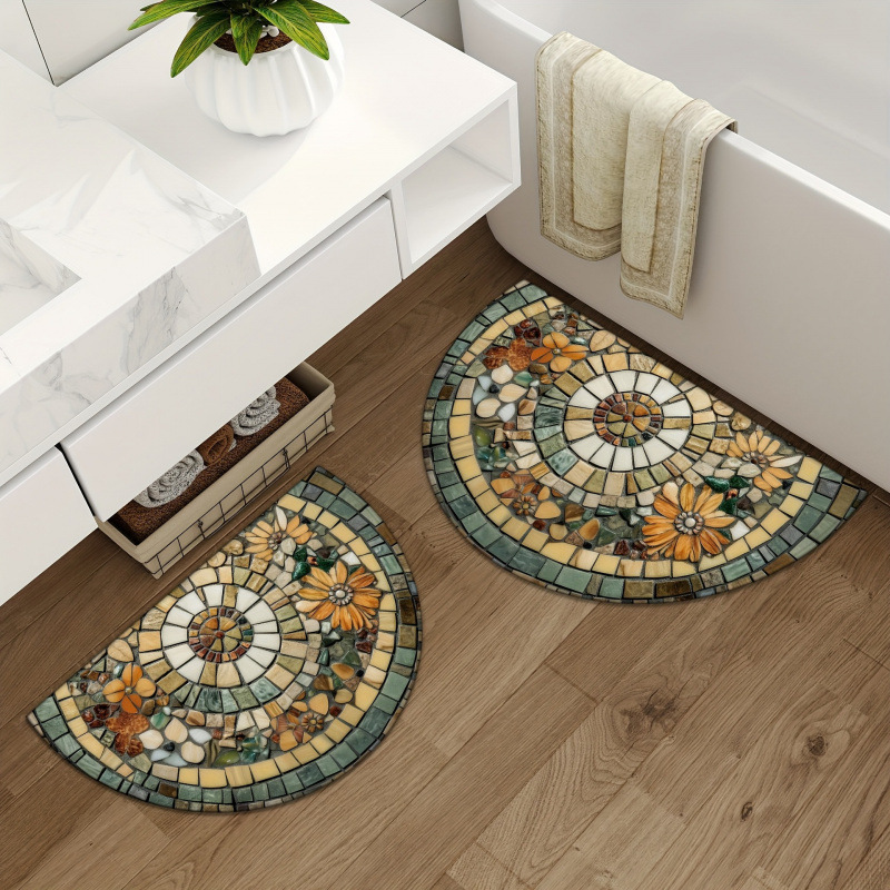 3d Illusion Bathroom Rug Non-slip Absorbent Quick Dry Chenille Mat_voghion.com