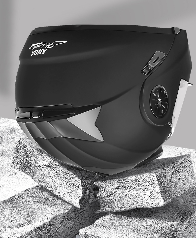 Cross-Border Exclusive Supply of Electric Motorcycle Helmets for Men and Women, Open-Face Helmet with Dual Mirror Design, Full-Face Helmet for Riding with High-Definition Mirror