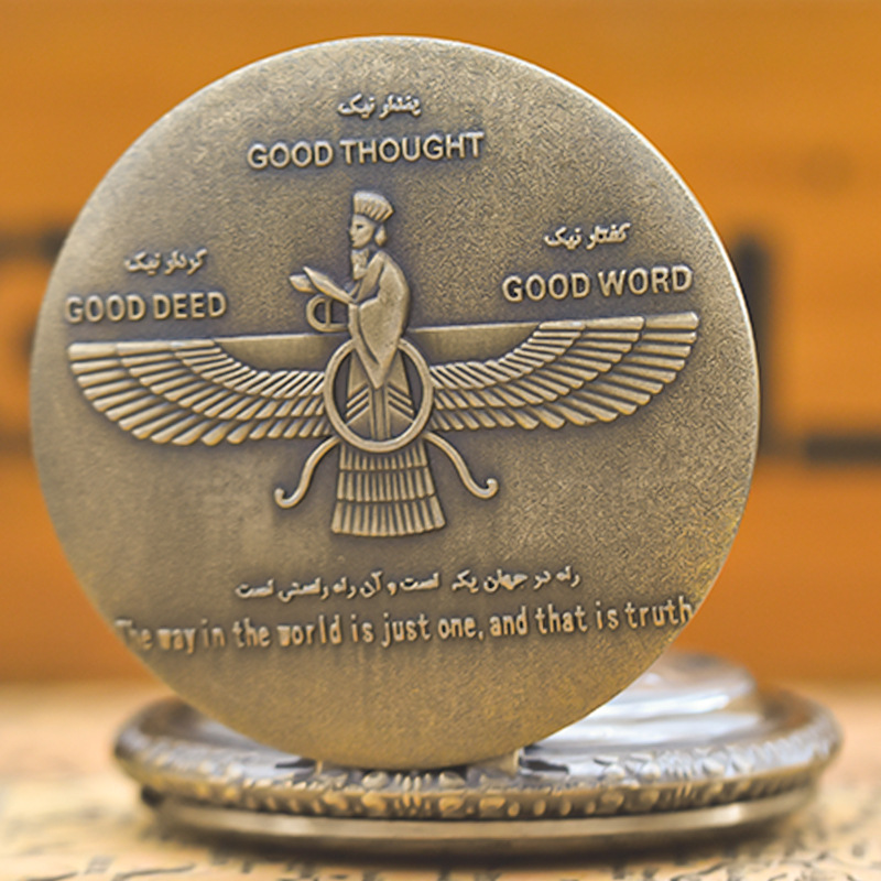 Factory Sales European and American Retro Personalized Bronze Pocket Watch Necklace Hanging Chain Pocket Watch Falcon Seiko Scale