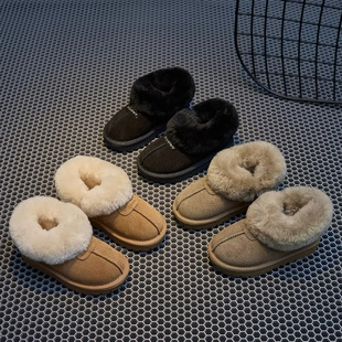 Children's Snow Boots fleece-lined Thickened 2024 New Girls' Large Cotton Boots Boys' Short Boots Waterproof Cold-proof Winter Boots