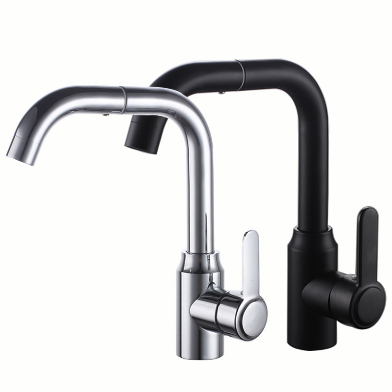 Net red tube universal bathroom stainless steel washbasin faucet 360 rotating wash basin hot and cold basin faucet
