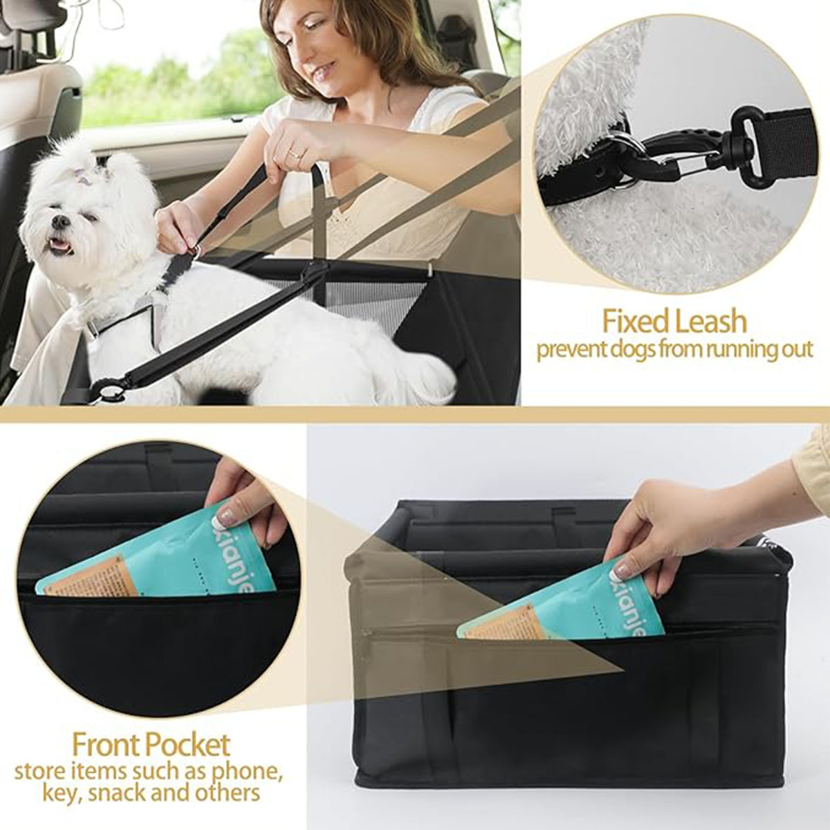 Siège auto portable pour chien et chat sécurité et confort_voghion.com