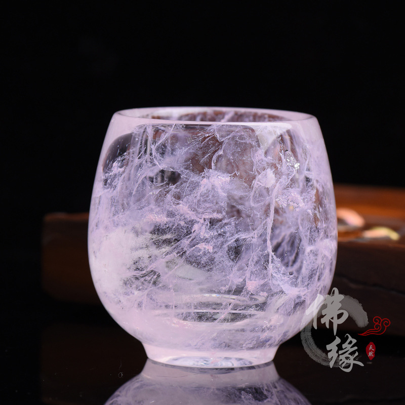 Ore Stone Powder crystal glass Single cup Tea cup teacup master crystal lady Lettering new pattern