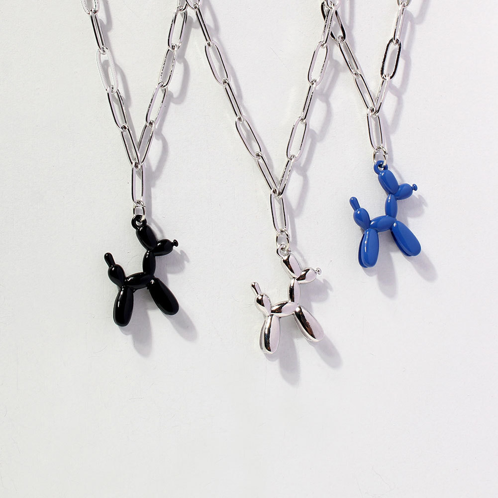 simple style necklace retro personality trend dog pendant hip hop necklace