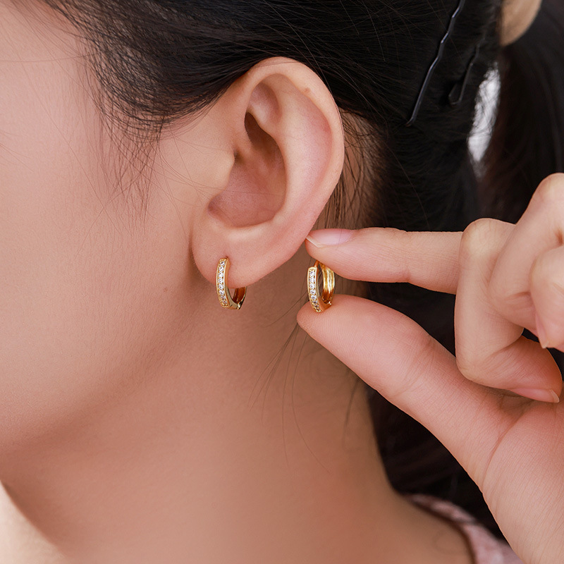 Xuping nueva aleación de moda galvanizada 24k color gemas artificiales aretes geométricos aretes procesamiento personalizado para mujeres