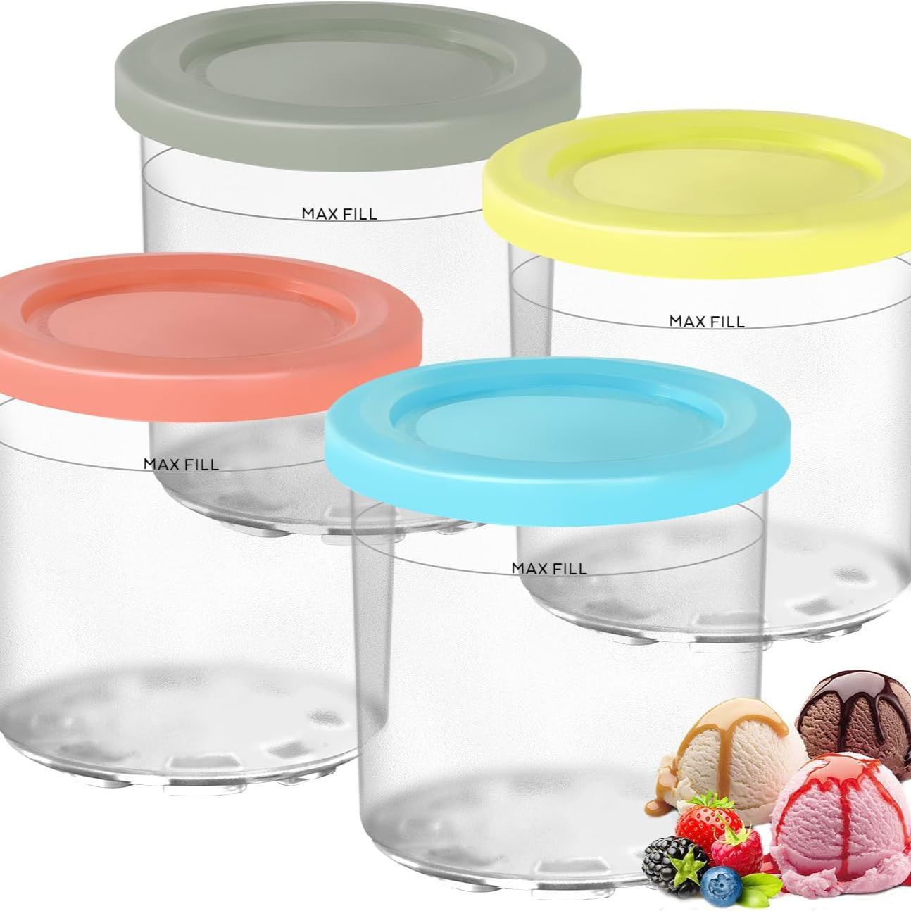 Ninja XSKPLID2CD pintas (4 pack) adecuado para NC299AM C300s serie helado