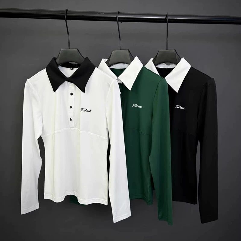 New Autum Golf Women's Long-Sleeved Tops Quick-Drying Casual Breathable Sports Jerseys Stretch Polot Shirts
